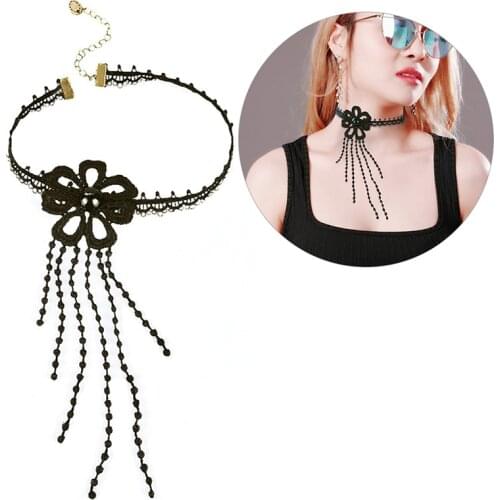 ANIWON Choker Necklace Adjustable Vintage Lace Clavicle Necklace Charm Necklace Choker Clavicle Tassels Choker Chain Necklace