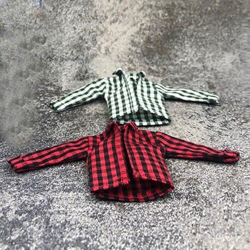 1/12 Scale Plaid Shirt Male Soldier Long Sleeve Short Sleeve Clothes for 6in Action Figure Toys Accessories
