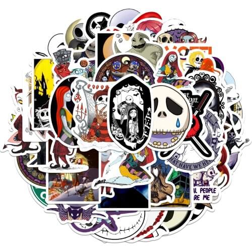 10/50pcs zombie bride and Christmas Fright Night Halloween theme holiday waterproof removable suitcase graffiti stickers