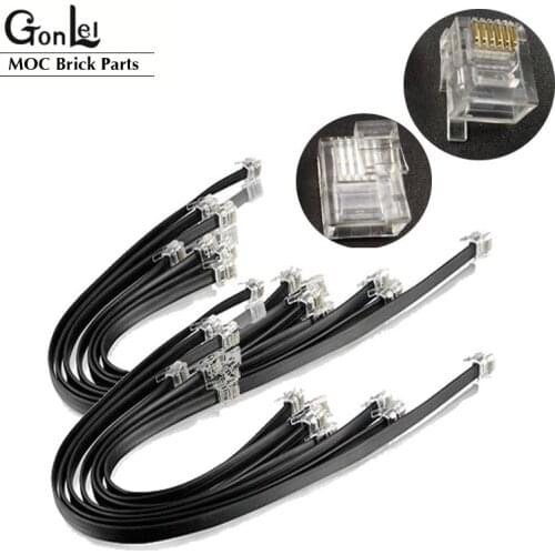 10Pcs/Lot EV3 Data Line Crystal Connector Cable BB601 Sensor Motor Building Blocks Model Parts Fit For MOC EV3 Robot 45544 9898