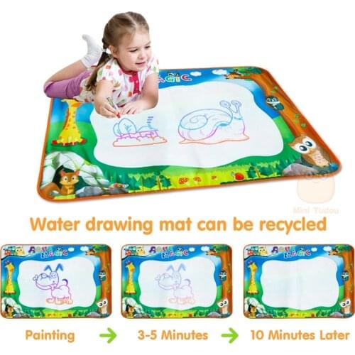 100*70CM Large Size Coloring Water Drawing Mat Painting Writing Mat Set With Magic Pen Rug Educational Toys For children Gift