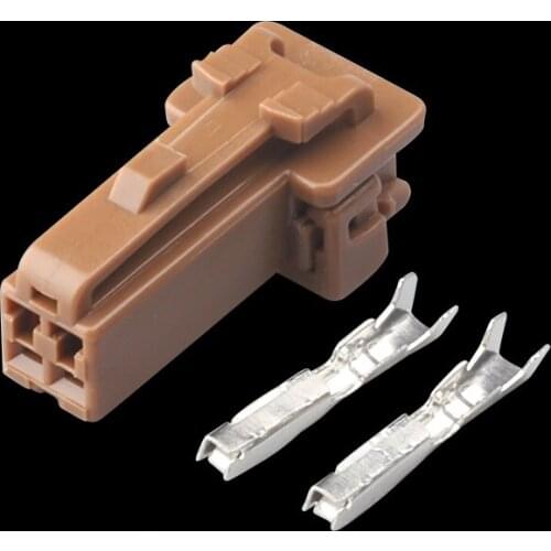 100Sets 2Pin Hole Brown Housing Female Plug Jacket Auto Connector Automotive DJ7026B-1.2-21