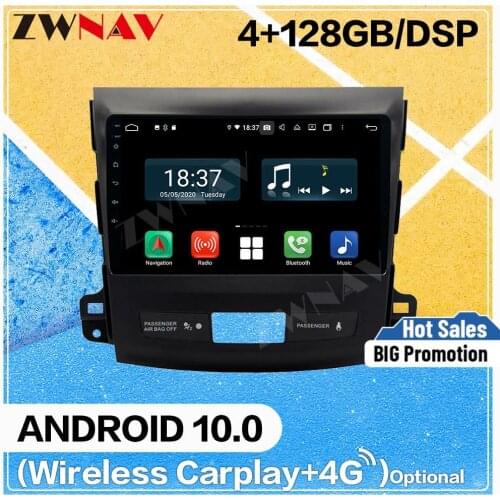 128G Carplay Android DVD Player for Mitsubishi Outlander 2006 2007 2008 2009 2010 2011 2012 BT GPS Navi Radio Stereo Head unit