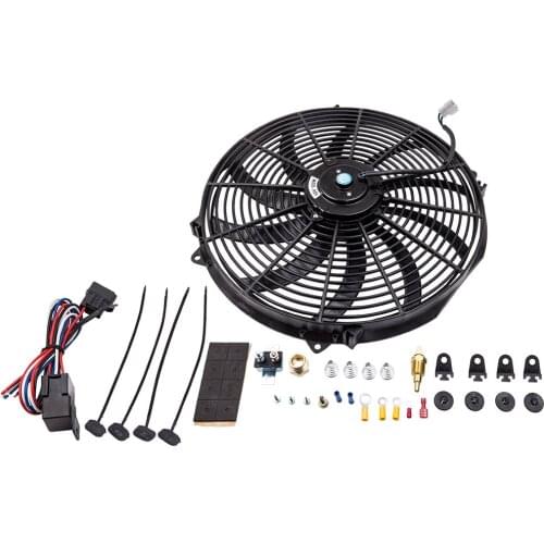 16" 3000 CFM Fan 10 Blades Radiator Cooling Fan Reversible 12V Thermostat