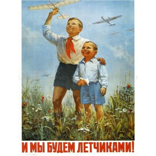 188 PROPAGANDA PILOT AIR FORCE USSR SOVIET COMMUNISM LARGE A Silk Poster Wall Art Home Decoration Gift