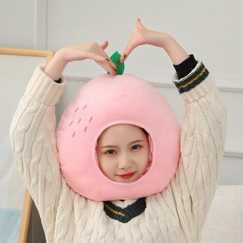 2021 Women Girls Fashion Costume Hats Keep Warm Headwear Funny Cosplay Hat for Girl Photography Props Gifts Cartoon Peach Cap
