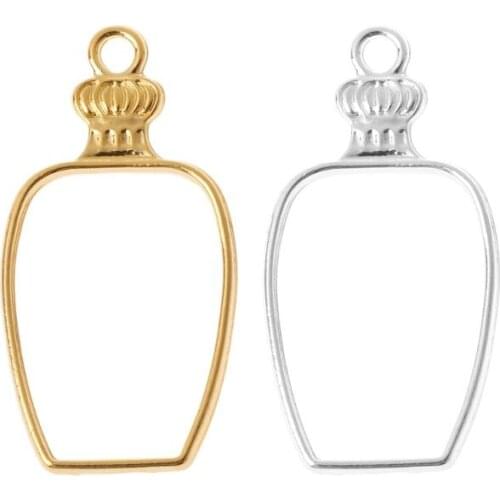 5Pcs Water Bottle Metal UV Frame Pendants Open Bezel Setting UV Resin Jewelry
