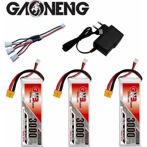 Gaoneng GNB 3000mAh 7.4V 2S 40C/80C Lipo Battery With XT60 Plug with charger For RC Helicopter Quadcopter FPV Racing Drone Parts