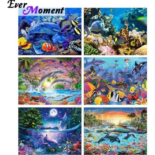 Ever Moment Diamond Painting Underwater World DIY Full Square Resin Drill Handmade Embroidery Home Artwork Decoration ASF2149