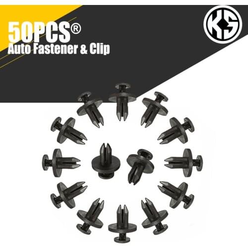 50pcs 6mm Auto Fastener Car Clip Bumper 6mm Plastic Rivets Fasteners Screw Cover Car Door Trim Panel Clip Fasteners for Toyota