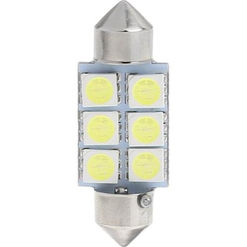 White 36MM 6-LED 5050 SMD Car Auto Interior Festoon Dome Light Lamp Bulb DC12V