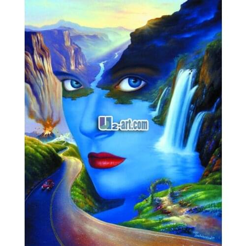 Free shipping - Good quality Canvas prints Fine design art oil painting Landscape beauty face 19-huancai-1 (589)