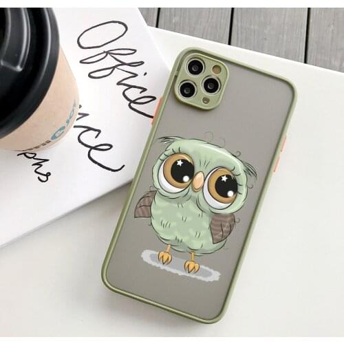 Cartoon Girl Gifts Cute Owl lovers Phone Case For Iphone 11 12 Pro Max X XS Max XR SE 2020 6s 8 7 Plus Hard Matte Back Cover