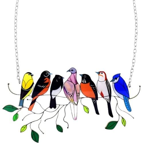 Decorative Ornaments Used For Door And Window Multi-color Acrylic Bird Series Art Decoration Pendant
