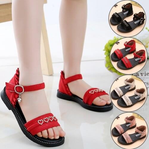 Childrens Shoes Girls Sandals Big Kids Girls 2020 New Fashion Summer Soft-Bottom Princess Childrens Beach Shoes