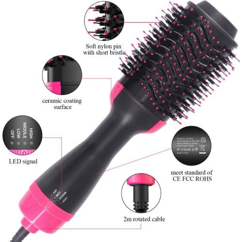 Hair Dryer Hot Air Brush Styler and Volumizer Hair Straightener Curler Comb Roller Electric Ion Blow Dryer Brush