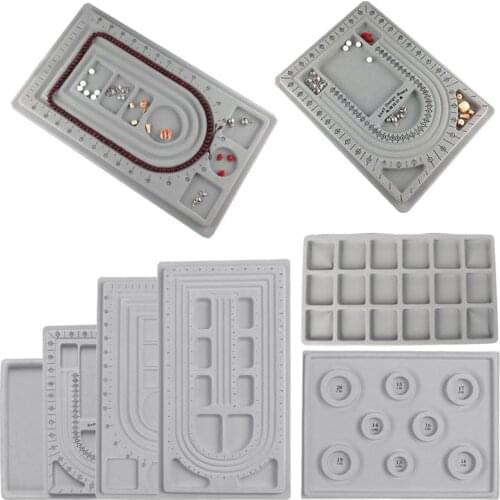 Flocked Bead Board Bracelet Beading Jewelry Organiser Tray DIY Craft Tool Design disk Jewelry Tools