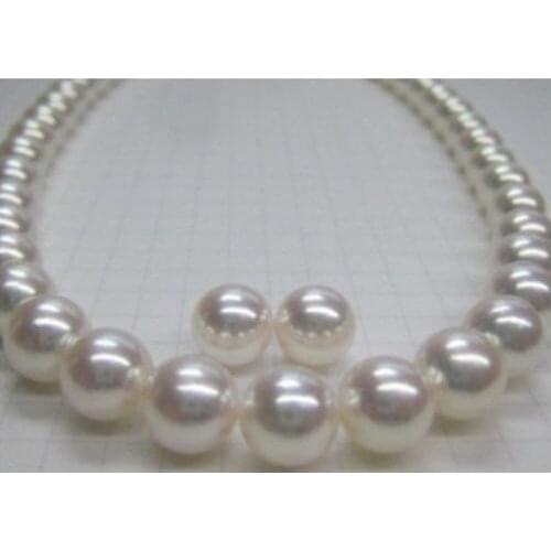 HOT Huge 12-13 mm AAA south sea white pearl necklace EARRING new GOLD CLASP ^^^@^Noble style Natural Fine jewe FREE SHIPPING