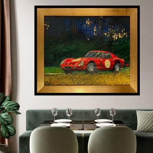 Red Car Retro Style Poster Canvas Painting Wall Art Nordic Posters and Prints Wall Pictures for Living Room Decoration Frameless