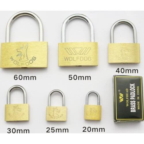 Wolf Head Brass Lock Small Locks Door Locks 20mm 25mm 30mm 40mm 50mm Not Rust Lock Core Include 3 keys Copper Padlock