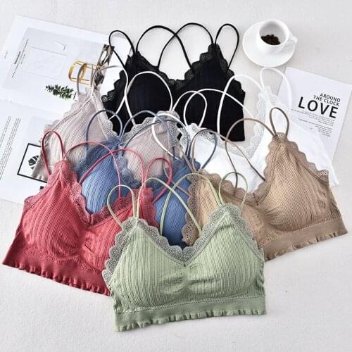 Fashionable Ladies Underwear Lace Bra Tube Top Wrap Chest Strap Bra Pure Color Soft Breathable Bra Sleep Top