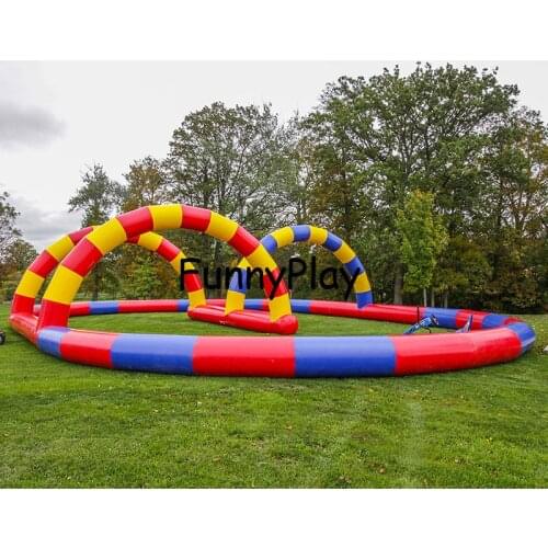 Inflatable race track,inflatable obstacle sport games inflatable go kart track inflatable racing trace with oxford cloth