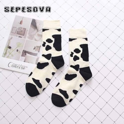 Black Spot Socks Happy Christmas Dalmatians Sock Pattern Short Women Casual White Animal Sox Winter Cotton Fashion Warm Female