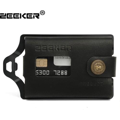 ZEEKER New Multifunctional Leather Metal Wallet Card Holder Credit Card Wallets Mens Wallets