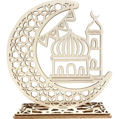 New Fashion Design DIY Muslim Ledeid Mubarak Wooden Gifts Can Be Decoration For Eid Al Fitr Home Accessories