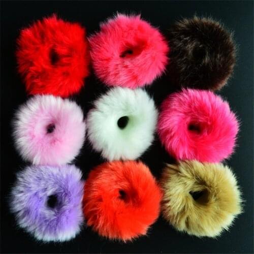 Cute Elastic Hair Bands Girls Artificial Faux Fur Rubber Elastic Ring Rope Fluffy Tie Hair Accessories Furry Scrunchie Headband