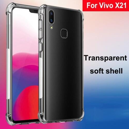 Luxury Shockproof Clear Soft Case Capa For Vivo X21 Phone Case Silicone Back Cover 6.28'' For Vivo X 21 VivoX21 Phone Shell