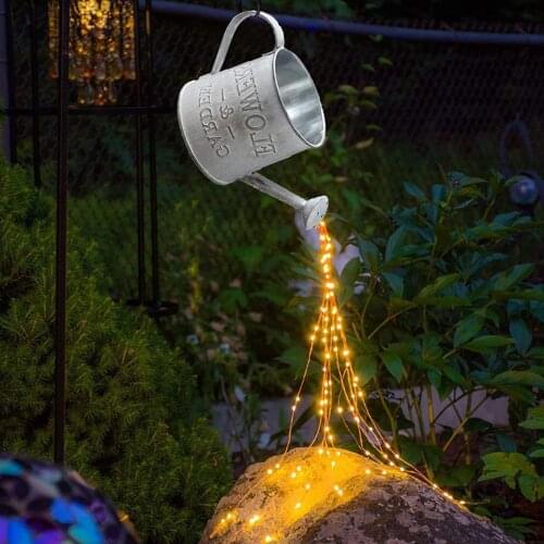 LED Strip Star Light Lamp Waterproof Decoration Garden Outdoor Iron Watering Can