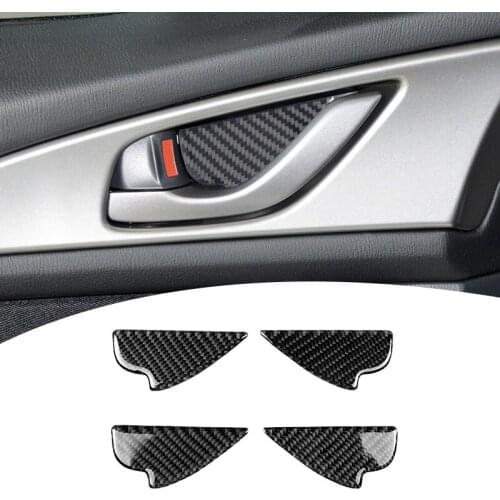 Carbon Fiber Interior Door Handle Bowl Panel Cover Trim for Mazda 2 3 6 Demio CX-3 CX-5 CX-7 CX-9 MX5 2017 2018 2019