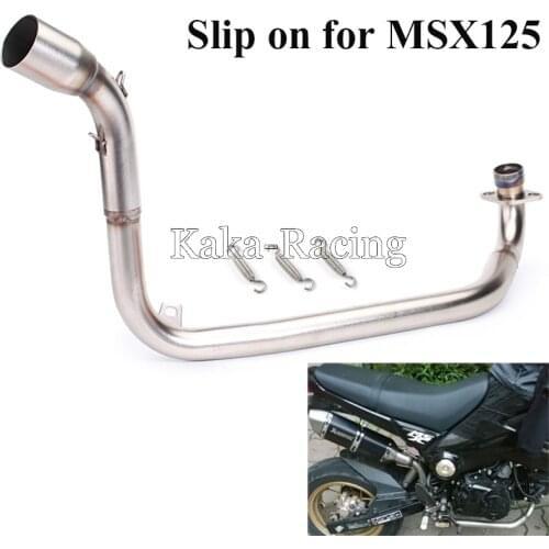 Motorcycle Exhaust Slip on Full system Middle Link Tube Stainless Steel Without Muffler For Honda GROM MSX125 MSX 125 2012-2015
