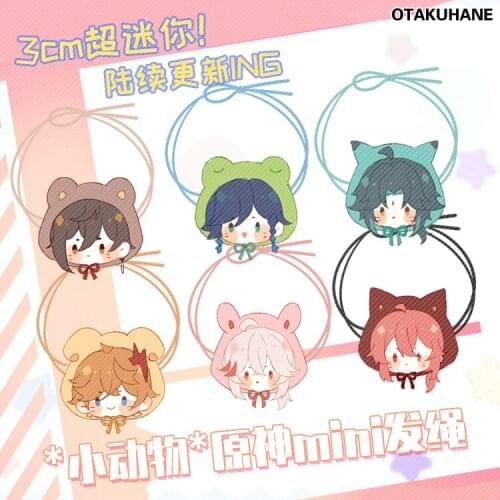 Anime Genshin Impact Diluc Kaedehara Kazuha Zhongli Hairpins Hair Accessories Small Animals Hair ring Double Ponytail Headwear