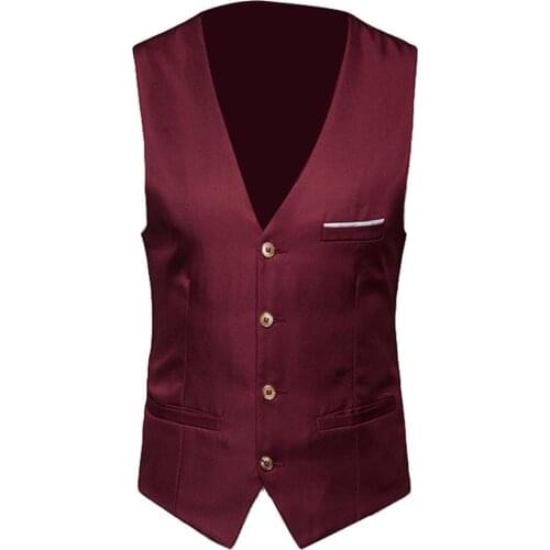 Vest Plus Size Formal Men Solid Color Suit Vest Single Breasted Business Waistcoat Mens Suit Vest Groomsmen Business Waistcoat