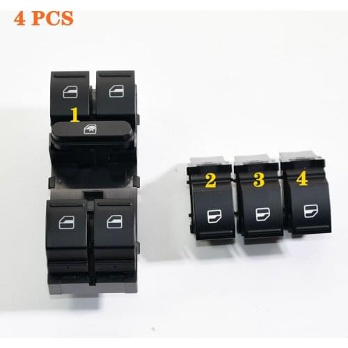 1-4 PCS Power Window Switch Fit for Golf CC MK5 MK6 Passat Tiguan Touareg 1K4959857B 1K4 959 857 B 7L6 959 855