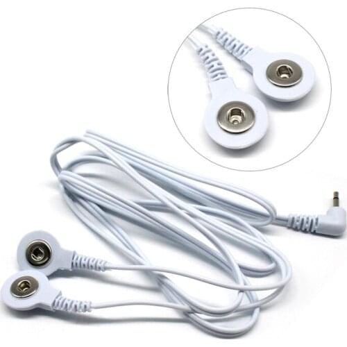 1PCS Digital TENS Therapy Machine Massager Electrode Wire Plug 2.5mm 2 Buttons Electrode Lead Wires Connecting Cables