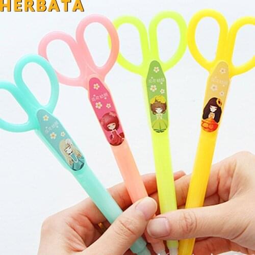 1 pc/lot Kawaii candy color gel pens for writing Creative 0.38mm Luminous black ink pen for kids canetas material school