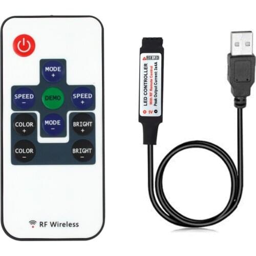 10-Key Mini USB RF Wireless LED Dimming Remote Control 5V For 5050/3528/5730/5630/3014 Led Strip Lights RGB Color Strips