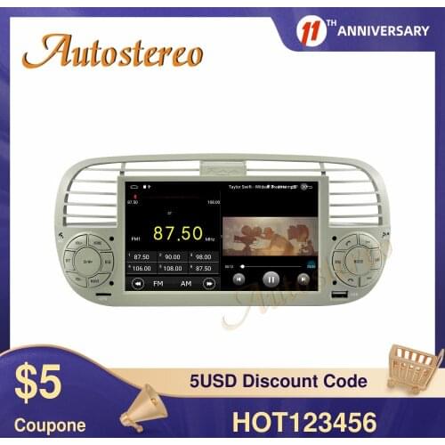 Android 9.0 Car NO DVD Player Car GPS Navigation For FIAT 500 2007-2014 Multimedia Player Stereo Head Unit Auto Radio ISP Screen