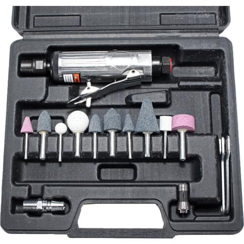 16Pcs/Set 1/4 Inch Car Air Compressor 90psi Grinder Machine Tirel Rotary Stone Tool Kit High-speed Polishing Pneumatic Tools
