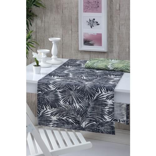 Wellstil Black Palm Pattern Runner 50x150 cm