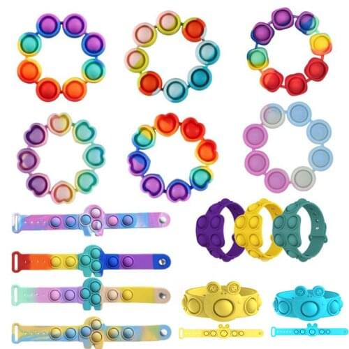 Wearable Fitget Toys Game for Adult Kid Push Bubble Fidget Sensory Toy Autism Special Needs Stress Reliever Speelgoed