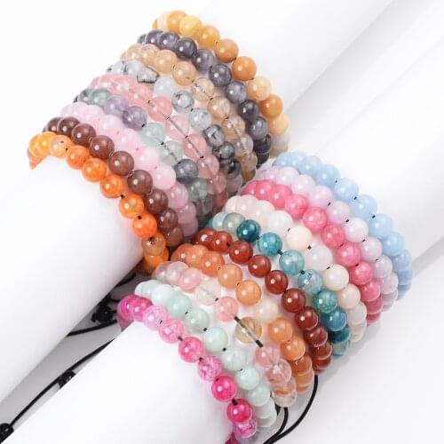 Natural Aquamarines Agates Aventurine Crystal Amazonite Stone Bracelets Reiki Yoga Beads Bracelet for Men Women Charm Jewelry