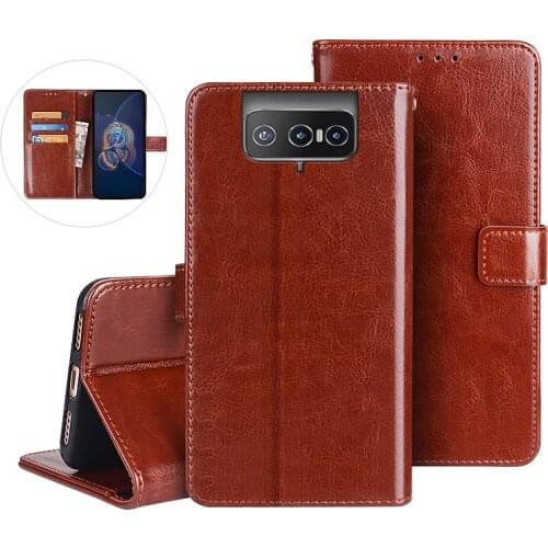 For Asus Zenfone 7 Case 6.67" Leather Case On For Asus Zenfone7 ZS670KS Premium Magnetic Flip Wallet Cover Phone Cases Fundas