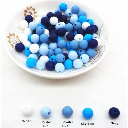 Chenkai 100pcs 9mm 12mm 15mm Silicone Teether Beads DIY Baby Teething Pacifier Dummy Montessori Sensory Jewelry Making Beads