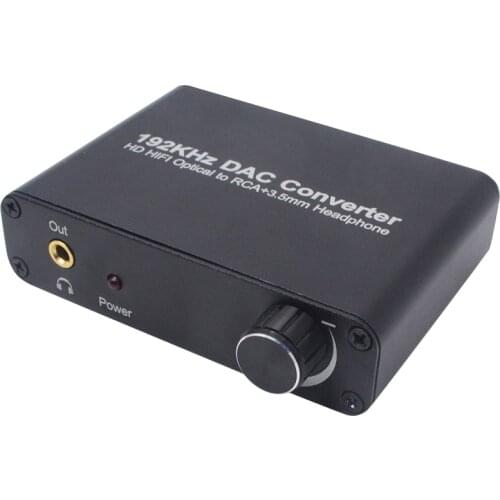 5.1CH Digital Audio Converter HD HIFI Optical to RCA+3.5mm Headphone192KHz DAC Converter for PC CD DVD PS4