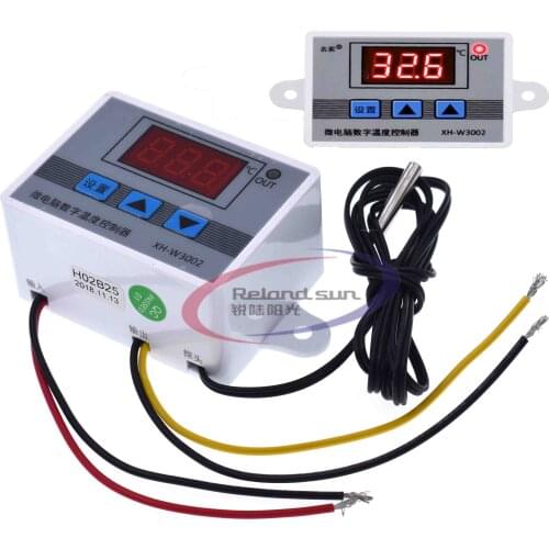 XH-W3002 DC 12V 24V AC 110V-220V Digital LED Temperature Controller 10A Thermostat Control Switch With Probe Sensor W3002