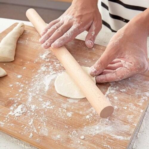 OTHERHOUSE 40cm Length Wood Rolling Pin Pastry Dough Roller For Baking Cake Pastry Pizza Non-stick kitchen Cooking Tools